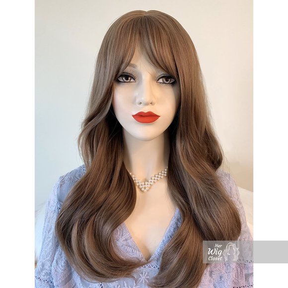 Pastel Honey Blonde Wavy Wig with Bangs | Mothers Day Gift | Sadie - Picture 3 of 4